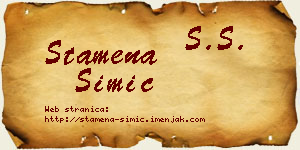Stamena Simić vizit kartica